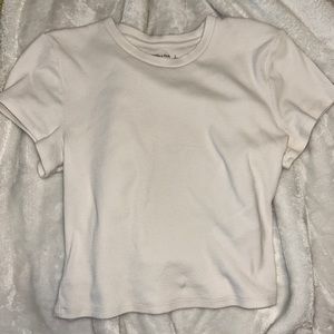 Abercrombie white baby tee. Size L